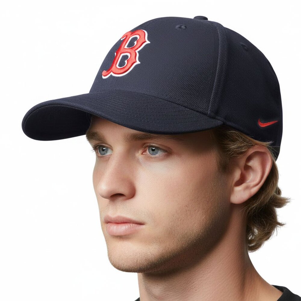 Nike Team Boston Red Sox MLB Hat Wool Classic III Navy Blue Red B Logo OSFA NWT
